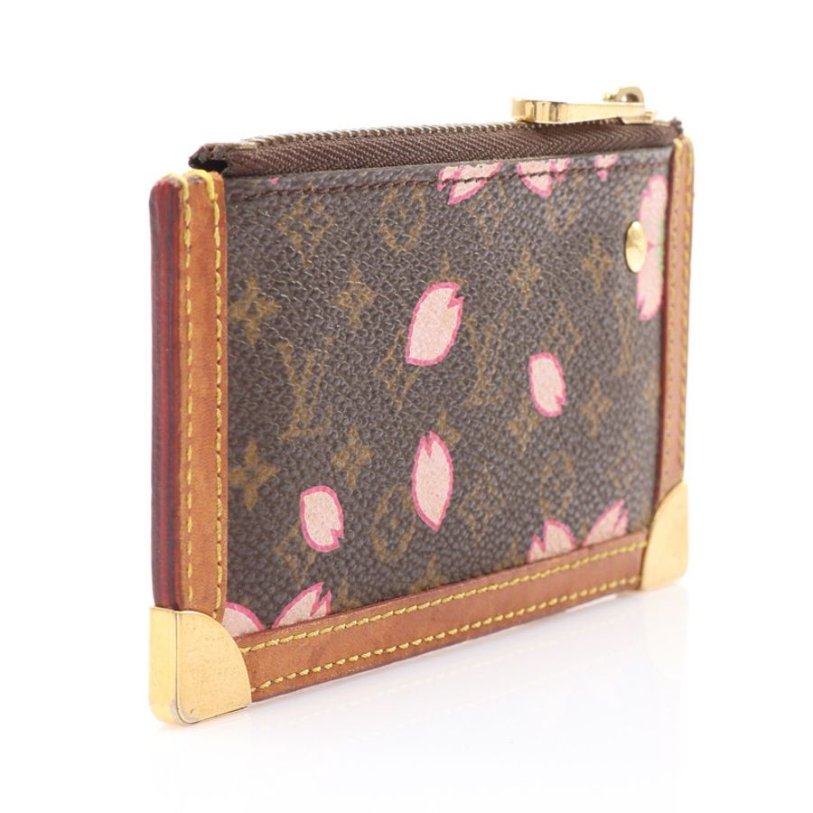 棕色 原花帆布 Cherry Blossom Pochette 零錢包【LOUIS VUITTON LV 路易威登】 M92015-1