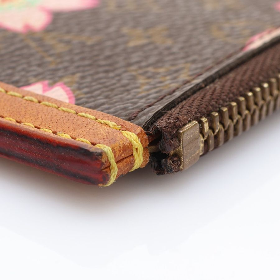 棕色 原花帆布 Cherry Blossom Pochette 零錢包【LOUIS VUITTON LV 路易威登】 M92015-7