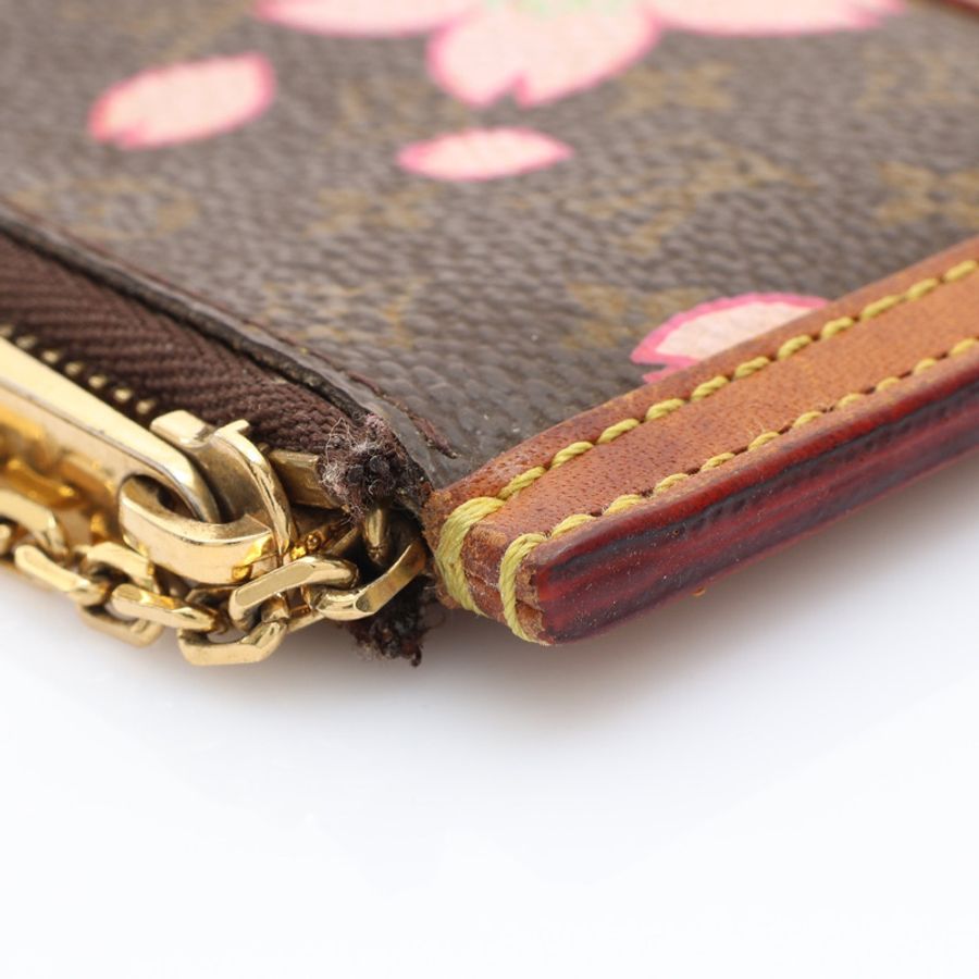棕色 原花帆布 Cherry Blossom Pochette 零錢包【LOUIS VUITTON LV 路易威登】 M92015-8