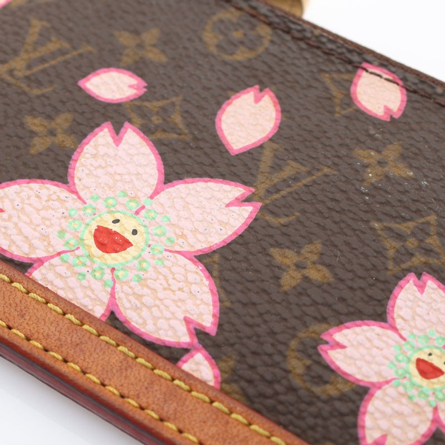 棕色 原花帆布 Cherry Blossom Pochette 零錢包【LOUIS VUITTON LV 路易威登】 M92015-12