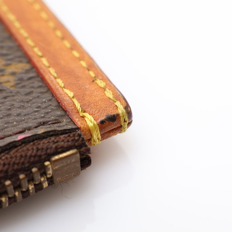 棕色 原花帆布 Cherry Blossom Pochette 零錢包【LOUIS VUITTON LV 路易威登】 M92015-13