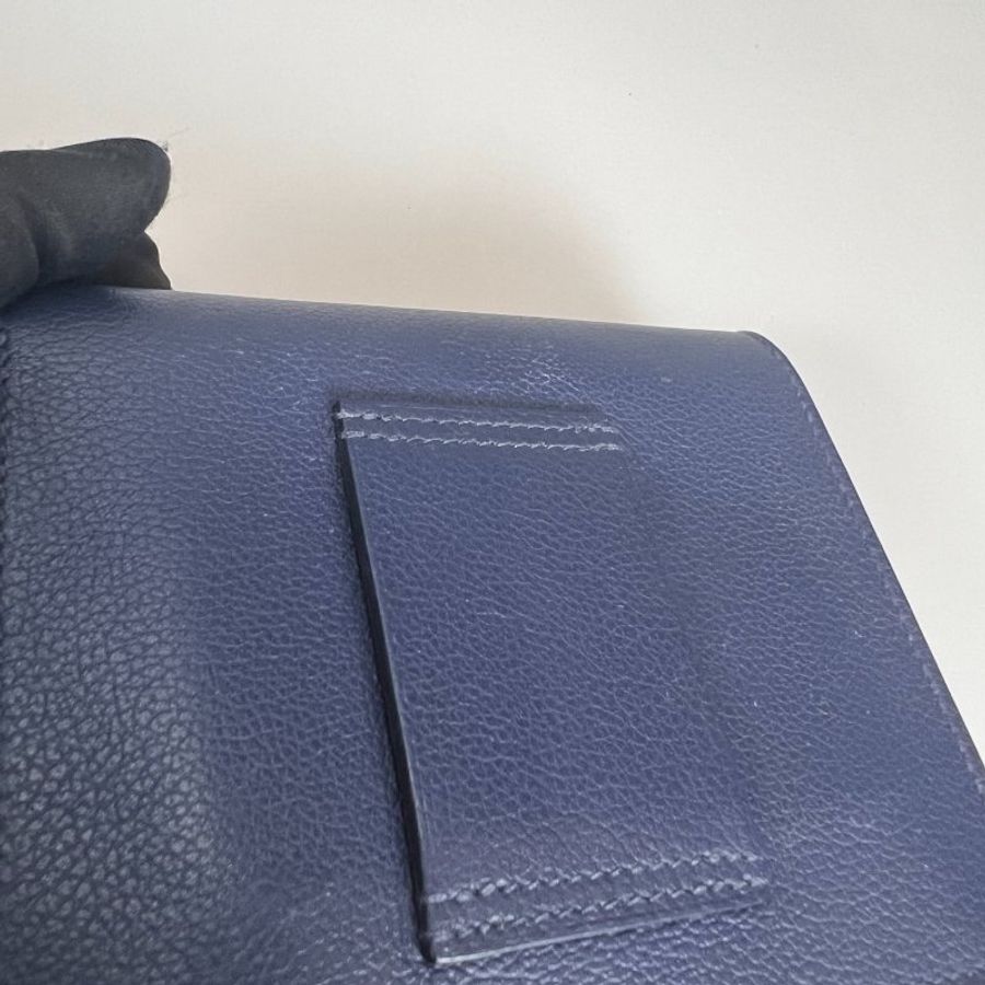 HERMES U刻 海軍藍ROULIS SLIM短夾-11