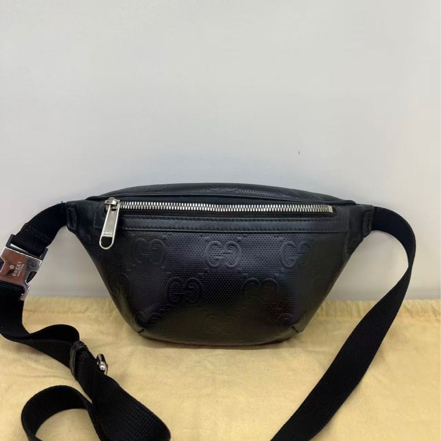 Gucci古馳 腰包 斜挎包  黑色-0