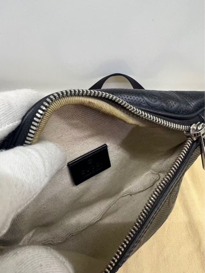 Gucci古馳 腰包 斜挎包  黑色-4
