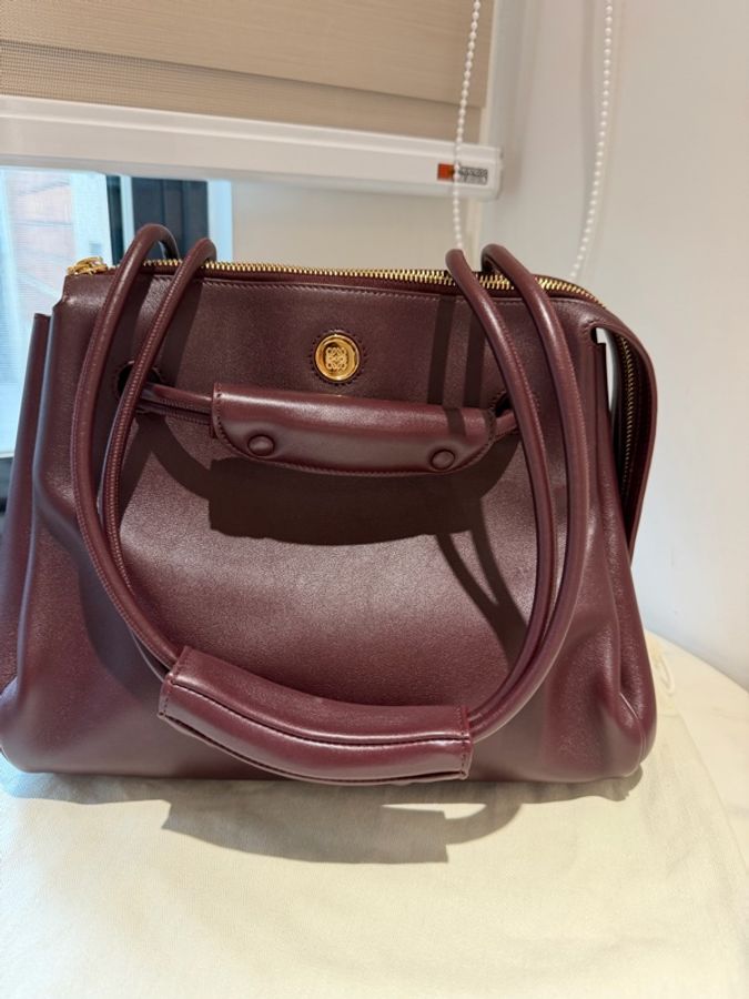 🤎 LOEWE Paseo Satchel Medium 酒紅色｜近全新｜全套附件-1