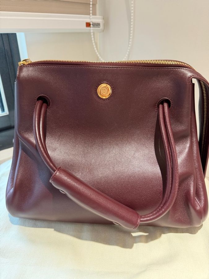 🤎 LOEWE Paseo Satchel Medium 酒紅色｜近全新｜全套附件-6