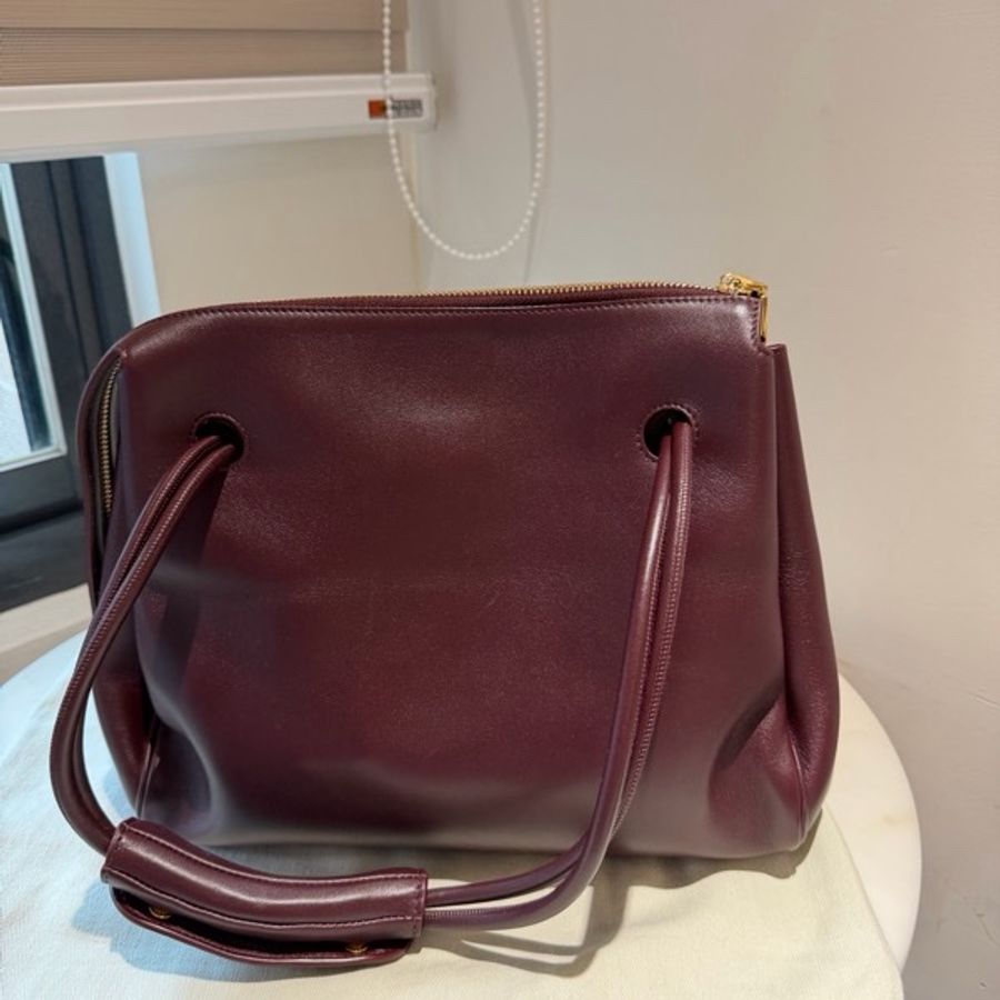 🤎 LOEWE Paseo Satchel Medium 酒紅色｜近全新｜全套附件-10