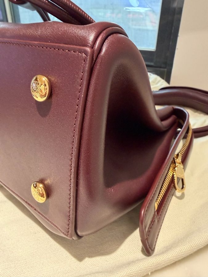 🤎 LOEWE Paseo Satchel Medium 酒紅色｜近全新｜全套附件-24