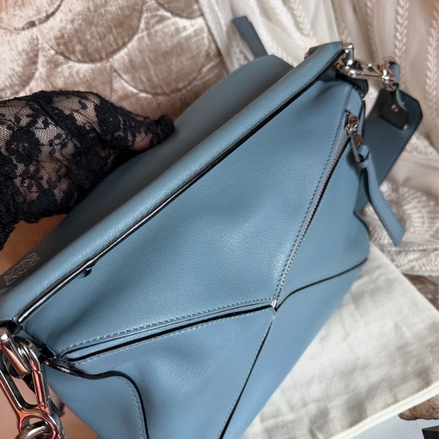 羅意威 霧霾藍 幾何包 小號。loewe puzzle bag small size blue 斜挎包 手提包 斜背包-18