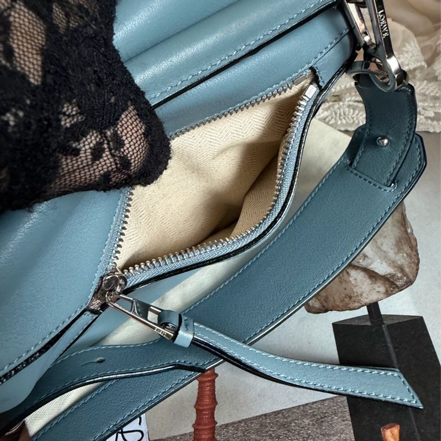 羅意威 霧霾藍 幾何包 小號。loewe puzzle bag small size blue 斜挎包 手提包 斜背包-28
