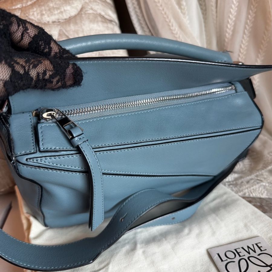 羅意威 霧霾藍 幾何包 小號。loewe puzzle bag small size blue 斜挎包 手提包 斜背包-35