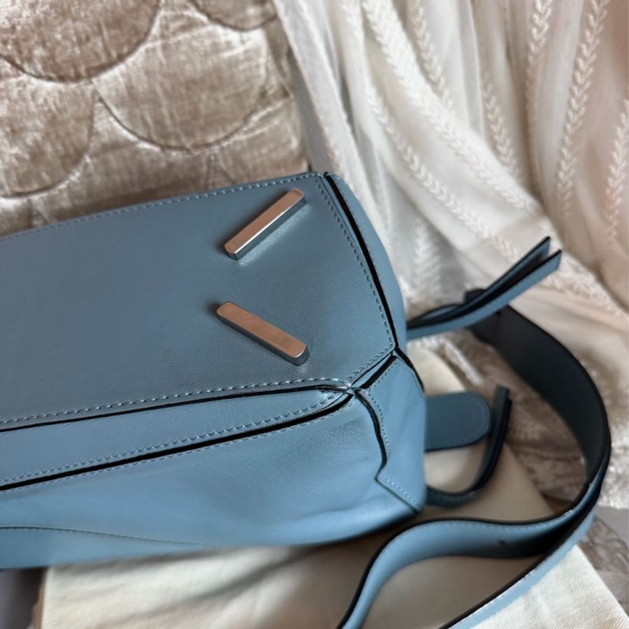 羅意威 霧霾藍 幾何包 小號。loewe puzzle bag small size blue 斜挎包 手提包 斜背包-55
