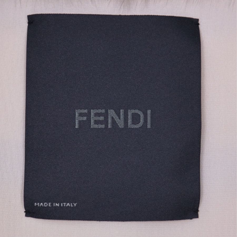 Fendi灰色貂毛莱茵石镶嵌披肩皮草马甲-23