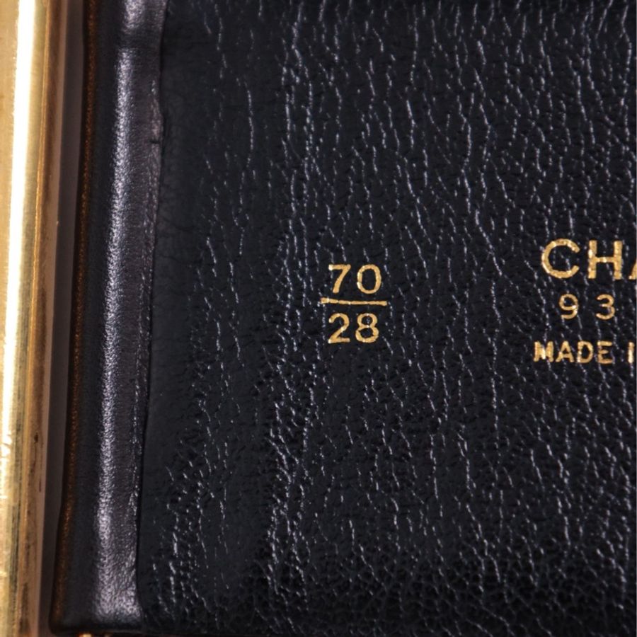 Chanel 93年CC吊坠黑色宽腰带-13