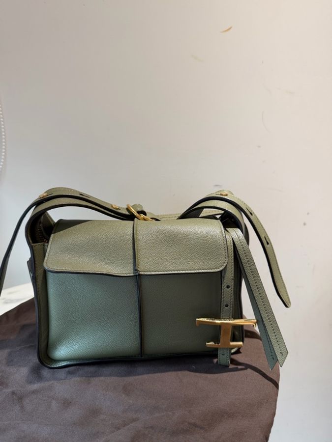 Tod’s T Timeless 真皮肩背包｜鼠尾草綠｜近全新｜附件齊全  💚 出售 Tod’s T Timeless 真皮肩背包-8