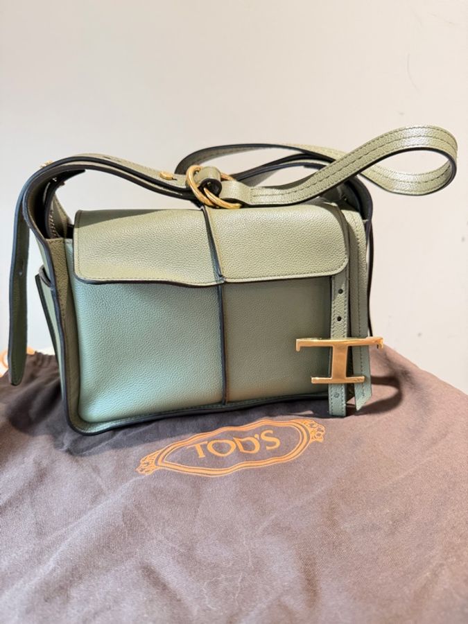 Tod’s T Timeless 真皮肩背包｜鼠尾草綠｜近全新｜附件齊全  💚 出售 Tod’s T Timeless 真皮肩背包-10