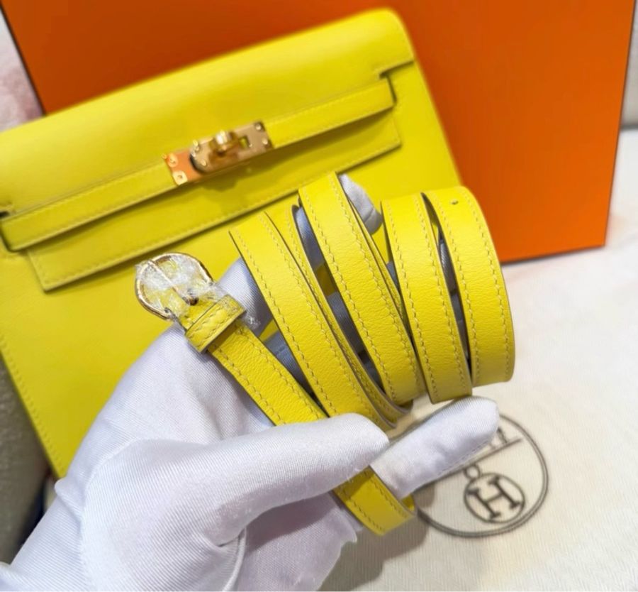 Hermes Kelly danse 9R檸檬黃金扣 Y刻-6
