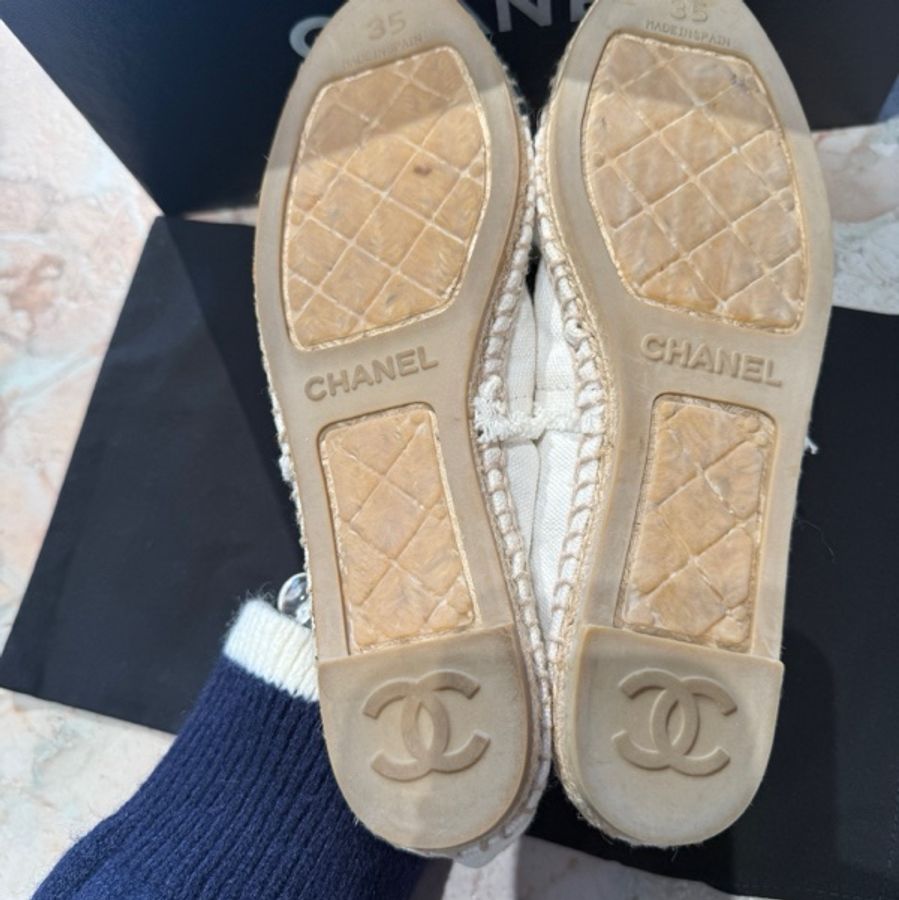 Chanel香奈兒雙C漁夫鞋 白色35碼-6
