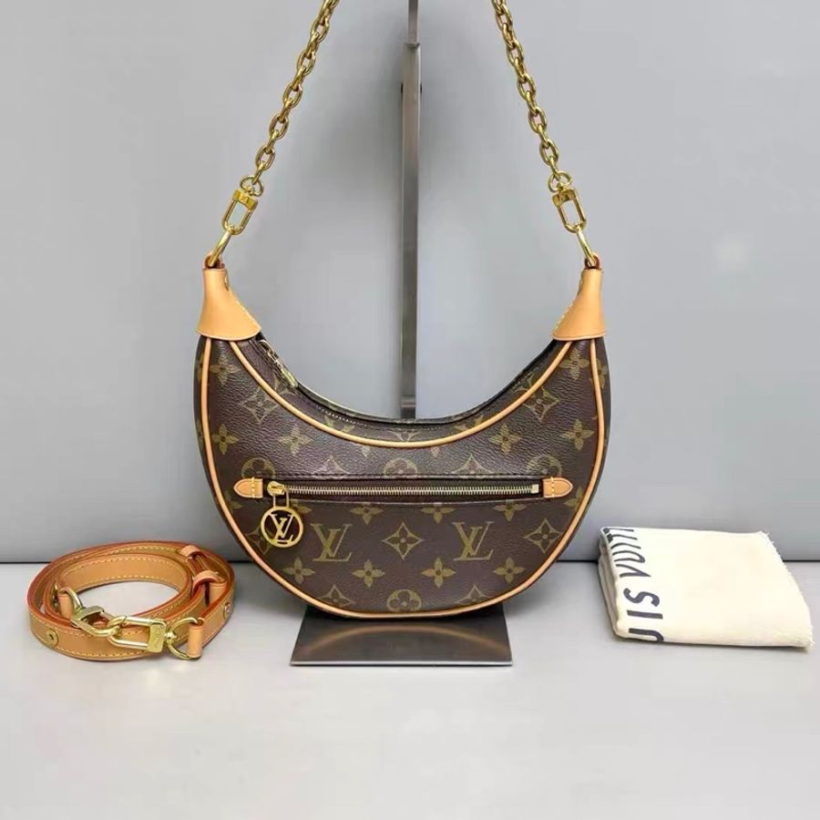🌷芯片款！Louis Vuitton LV loop 老花腋下包 月亮包 豌豆包-0