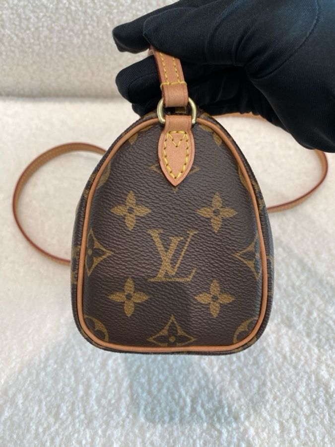 LV路易威登 Speedy Nano老花枕頭包，原始成色98新成色好，內里乾淨，肩帶不可調節-2