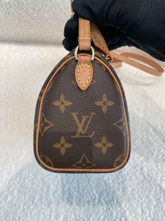LV路易威登 Speedy Nano老花枕頭包，原始成色98新成色好，內里乾淨，肩帶不可調節-3
