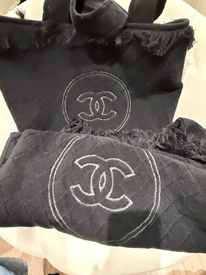 CHANEL✨毛巾托特包沙灘巾沙灘包收納包 三合一組合-6