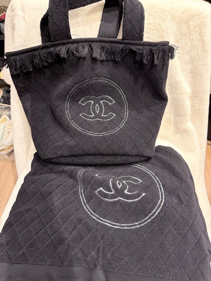 CHANEL✨毛巾托特包沙灘巾沙灘包收納包 三合一組合-9