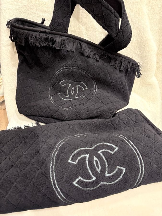 CHANEL✨毛巾托特包沙灘巾沙灘包收納包 三合一組合-11