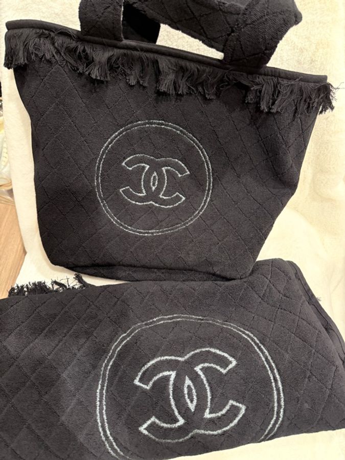 CHANEL✨毛巾托特包沙灘巾沙灘包收納包 三合一組合-12