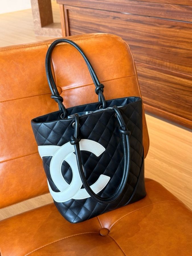 香奈兒 Chanel 康鵬包 小號 黑白-1