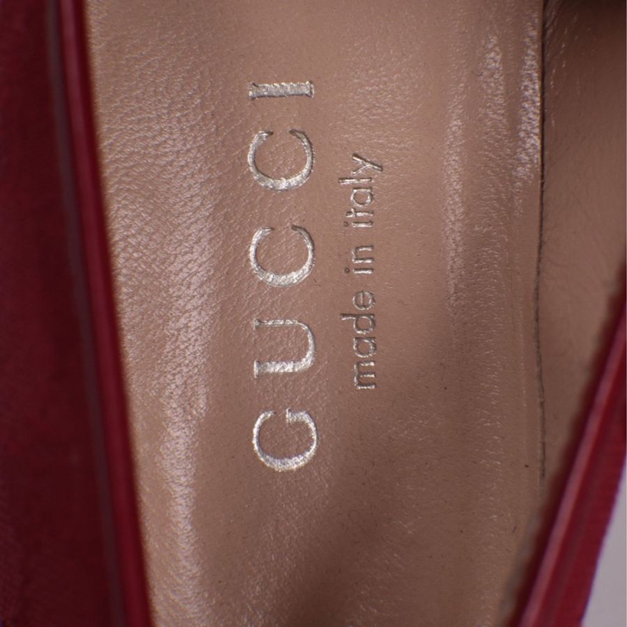 Gucci 红色帆布老花乐福鞋-20