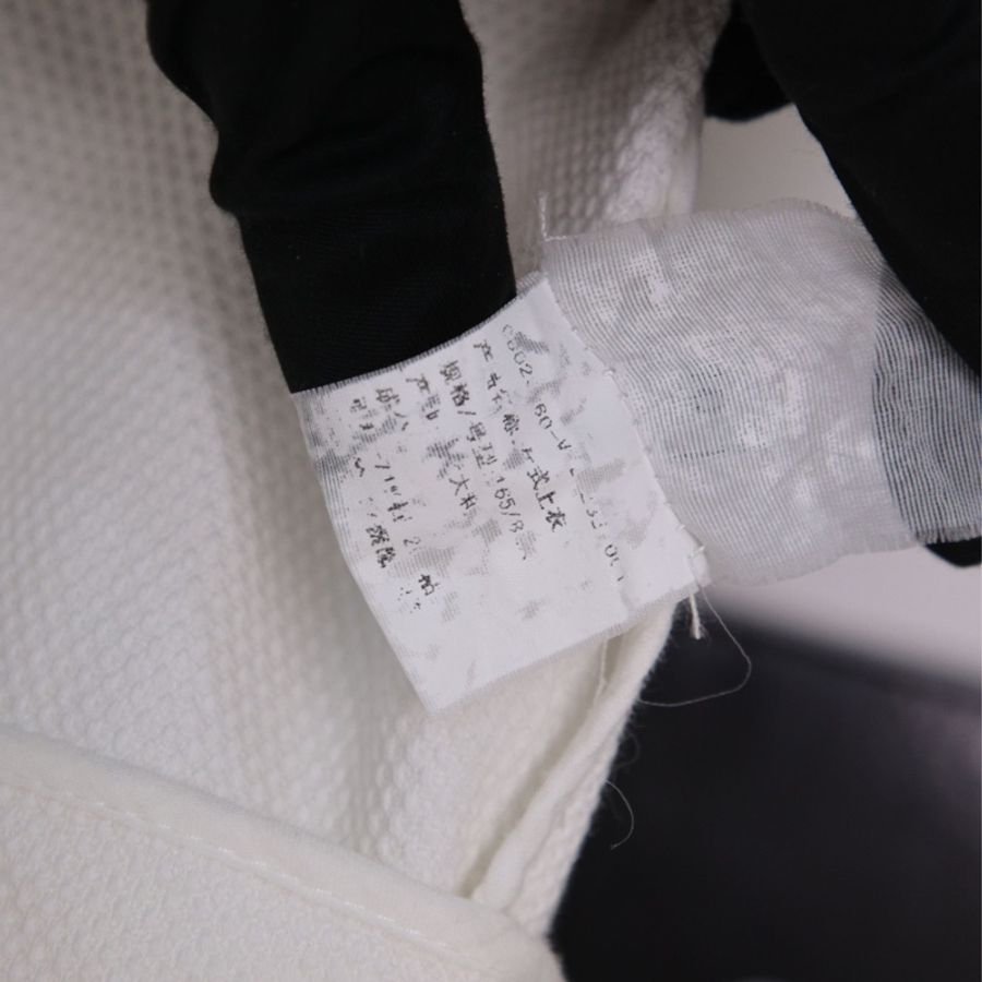 Valentino白色蕾丝花花滚边拉链圆领短袖上衣-17
