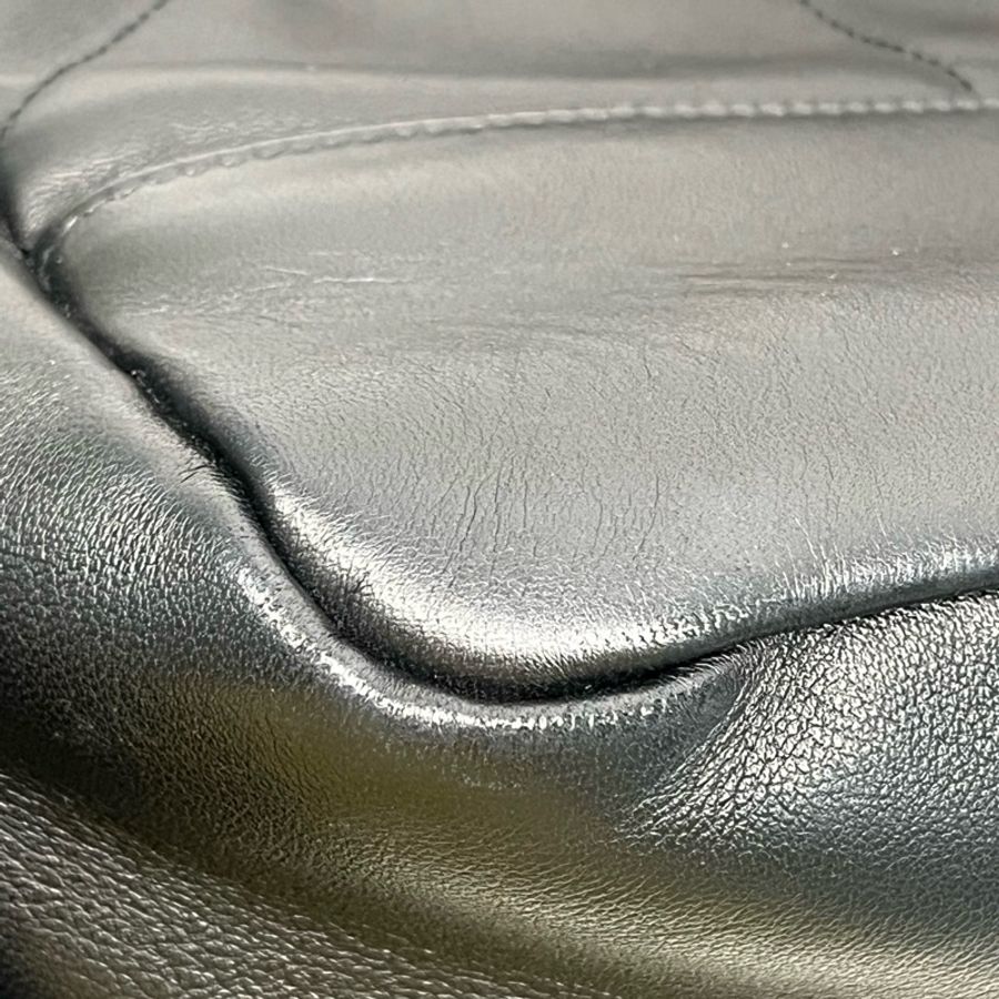 YSL 聖羅蘭 Jamie 小福袋黑色羊皮革托特包Tote包購物袋手提單肩包 金扣-8