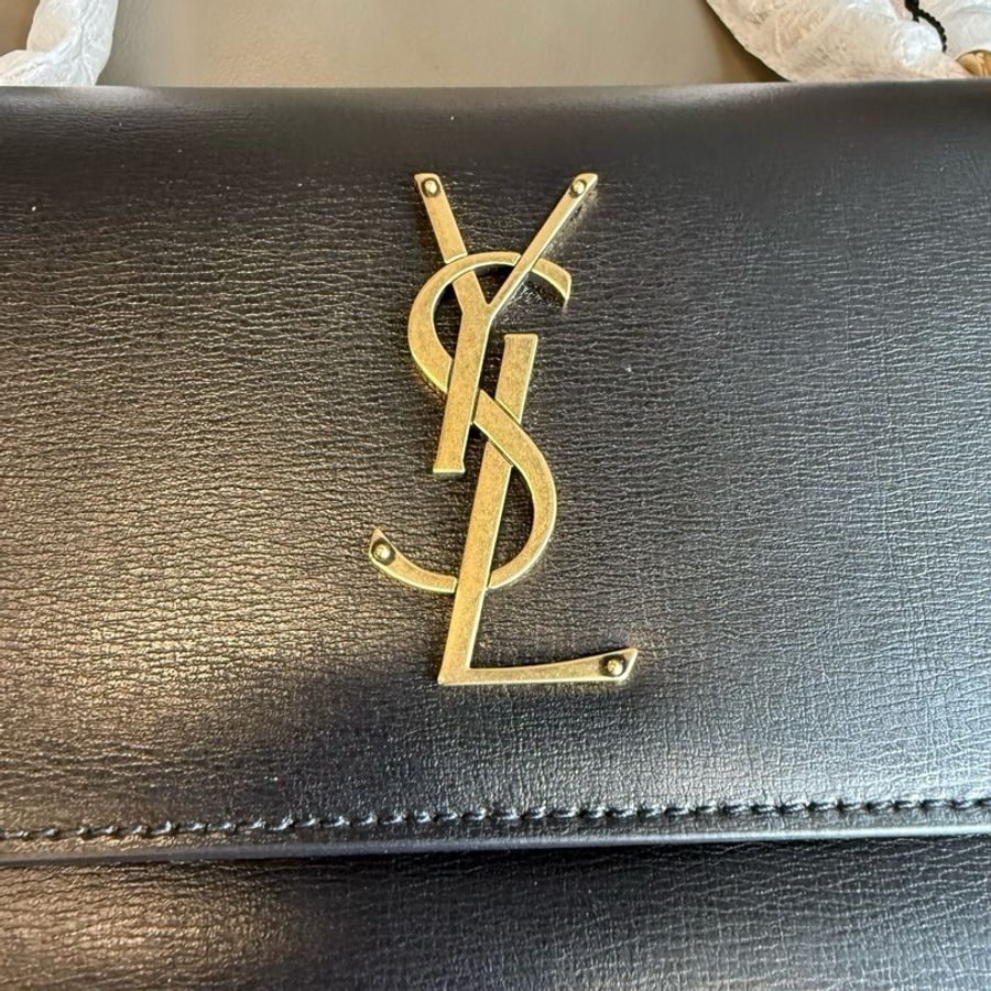 聖羅蘭/Saint laurent SUNSET系列 中號黑金全皮日落包手提包斜挎包單肩包-8