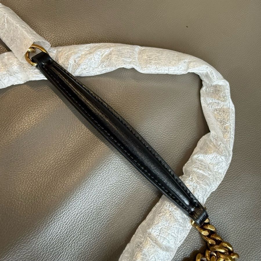 聖羅蘭/Saint laurent SUNSET系列 中號黑金全皮日落包手提包斜挎包單肩包-9