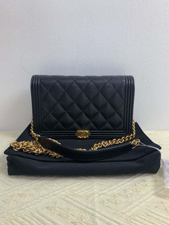 Chanel香奈兒leboy woc 黑金荔枝皮，25年芯片-0