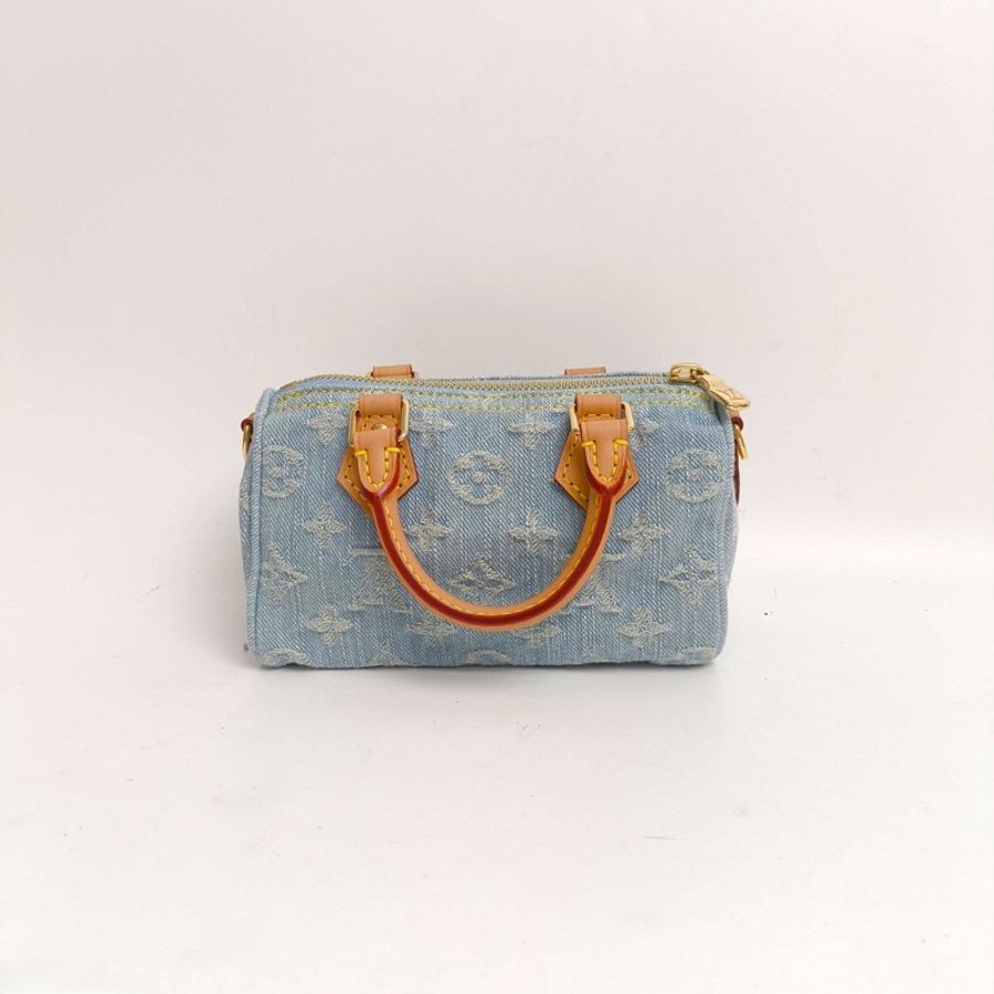 LV Louis Vuitton /路易威登speedy nano單寧牛仔手提包斜挎包-1