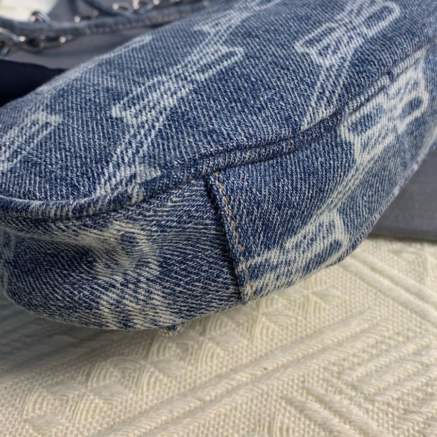 Balenciaga巴黎世家 Le Cagole mini鏈條 牛仔丹寧 腋下包 機車包-2