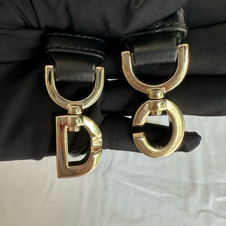 Dior/迪奧 竪版 土著中號 黑色羊皮手提包斜挎包-9