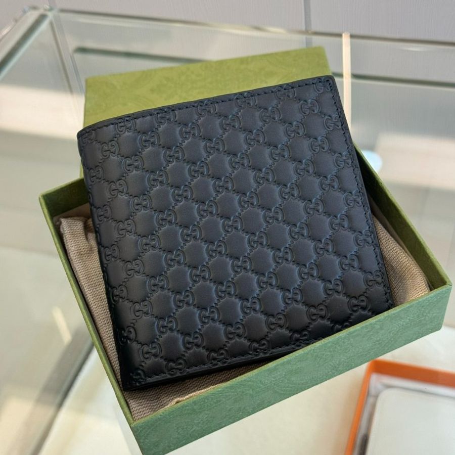 *SHIHNA名牌精品* Gucci Guccissima 黑壓紋小牛皮短夾-0
