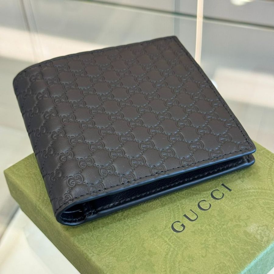 *SHIHNA名牌精品* Gucci Guccissima 黑壓紋小牛皮短夾-1