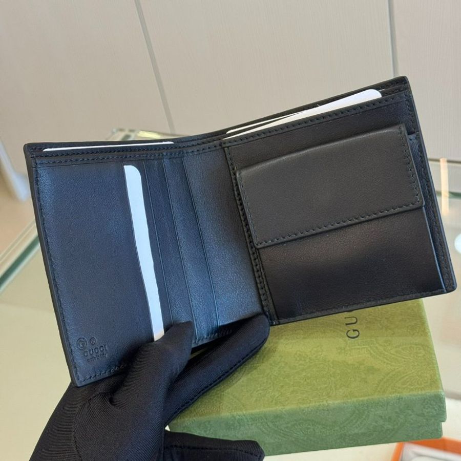 *SHIHNA名牌精品* Gucci Guccissima 黑壓紋小牛皮短夾-3