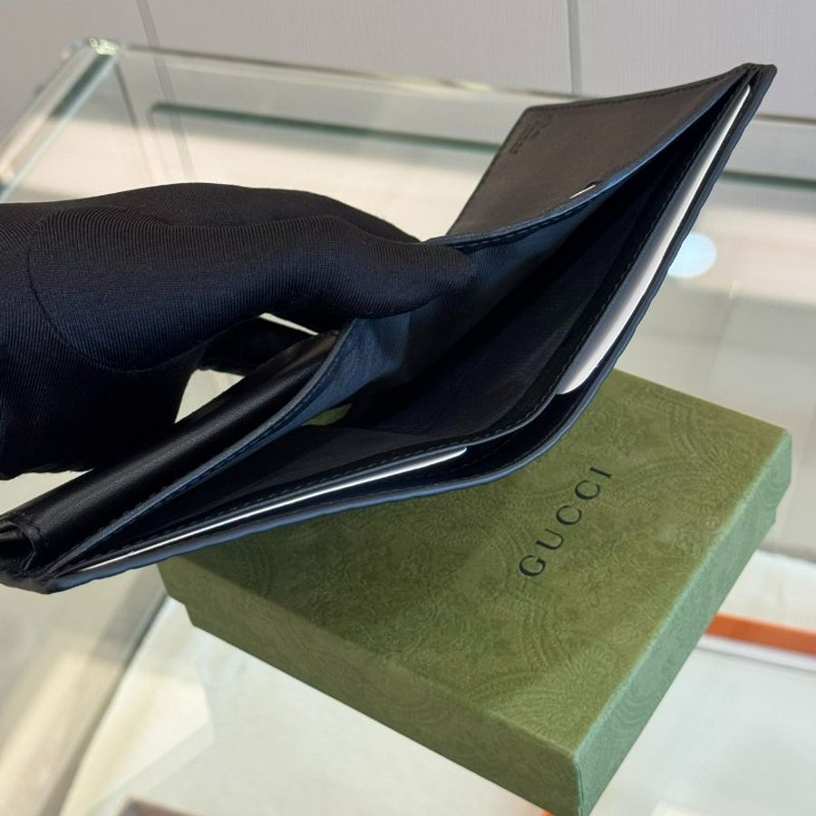 *SHIHNA名牌精品* Gucci Guccissima 黑壓紋小牛皮短夾-4
