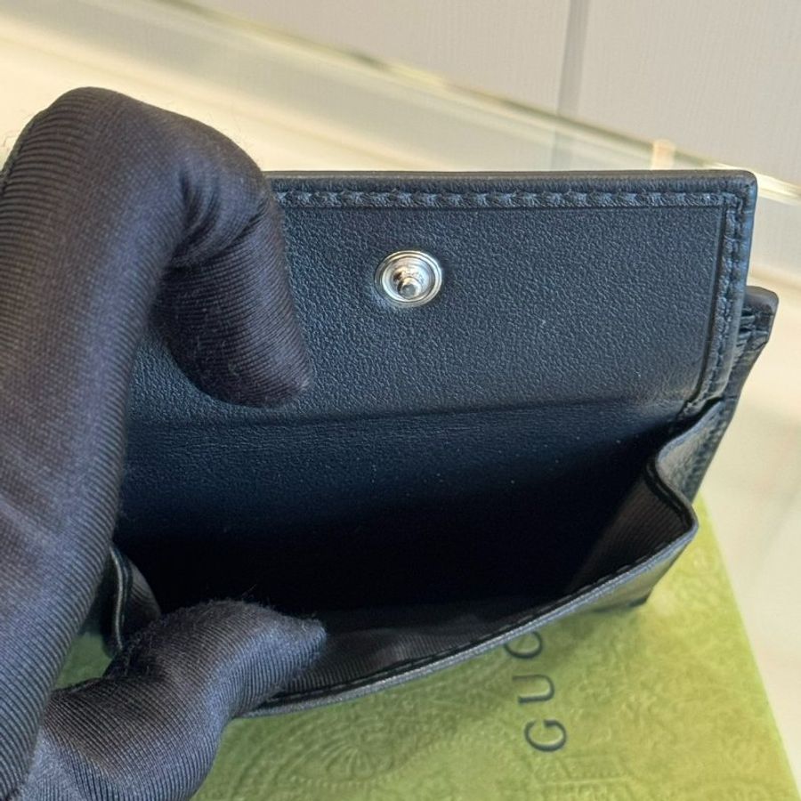*SHIHNA名牌精品* Gucci Guccissima 黑壓紋小牛皮短夾-6