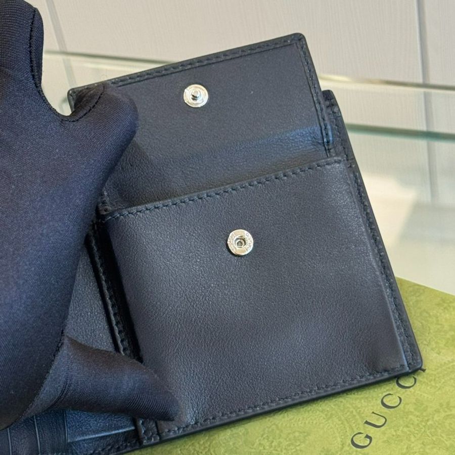 *SHIHNA名牌精品* Gucci Guccissima 黑壓紋小牛皮短夾-7
