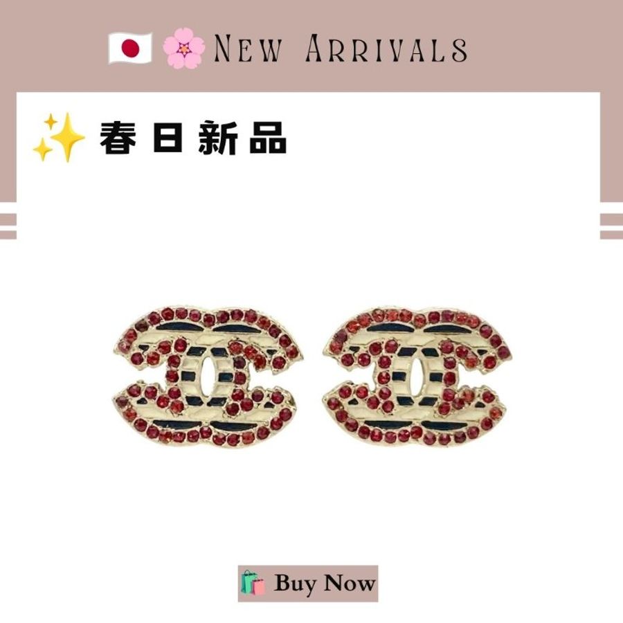 🛍️🎁 26 🔥6月新品【預訂】 💘 香奈兒 Chanel 新款金色水鑽耳環 🔥 香奈兒熱賣款 香奈兒經典款耳環 CHANEL EARRING-0