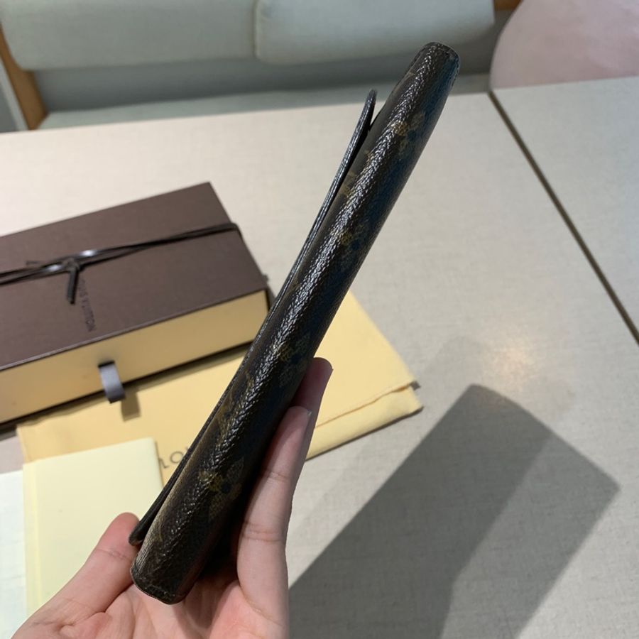 台北101購入正品 Louis Vuitton 路易威登 LV 錢包 長夾 老花小金豆 長款錢包經典款發財包 扣式長夾-3