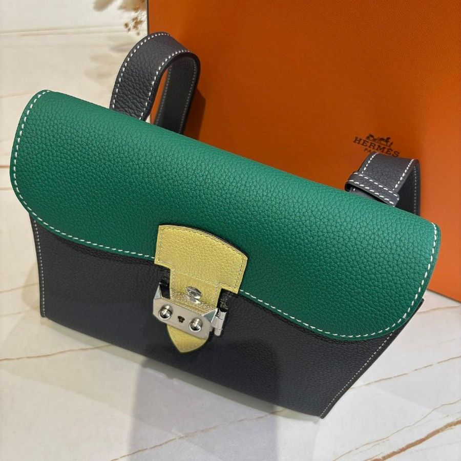 *SHIHNA名牌精品* HERMÈS Sac a depeches 21三拼色郵差包-3
