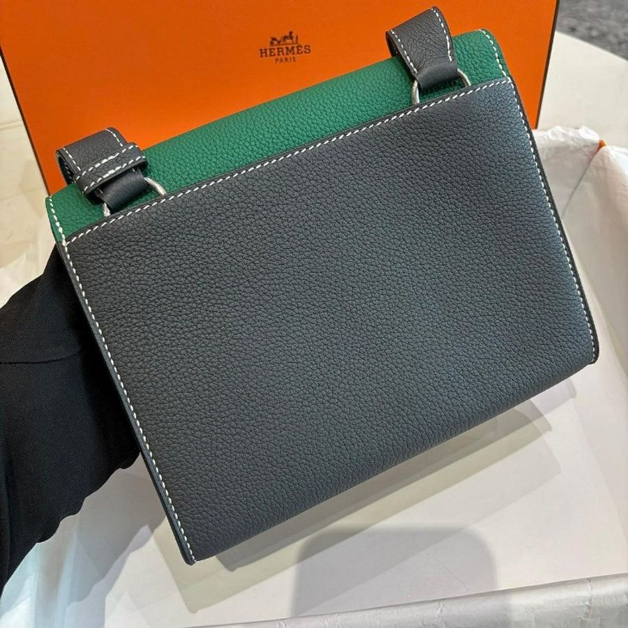 *SHIHNA名牌精品* HERMÈS Sac a depeches 21三拼色郵差包-7