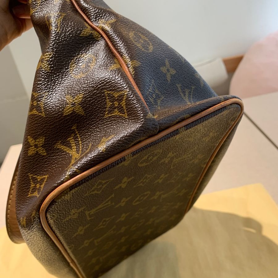 台北101購入 正品 Louis Vuitton 路易威登  LV PALERMO PM 兩用托特包 PVC帆布 老花 棕色 金釦 斜背包 肩背包 手提包 手拿包 通勤包-2